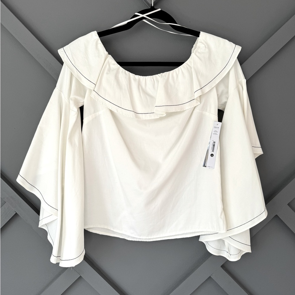 Aqua top, size S, white